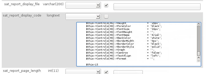 Class stored in database