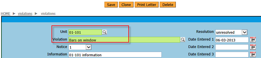 Edit form showing the 2 lookup fields