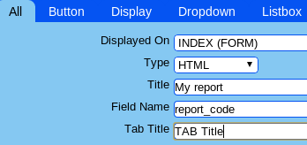 HTML object settings