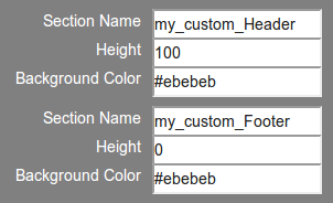 Set height value for custom report section
