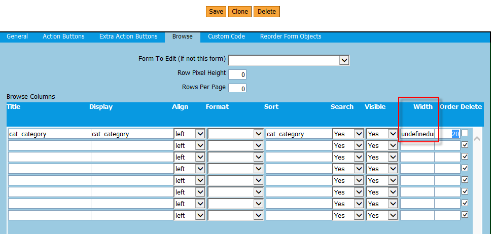 Width changes to undefined